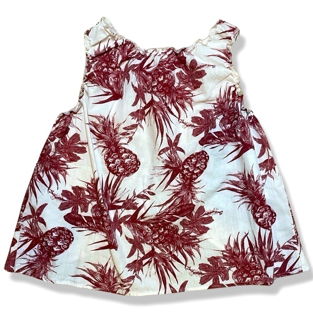 ⭐️A.N.A Cropped Sleeveless Pineapple Tropical Print Cotton Top Open Back